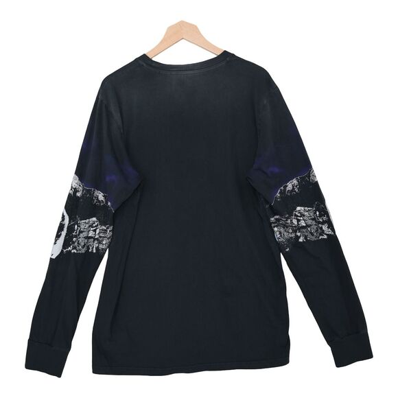 Diesel Black Chrome Wolf Eagle Long Sleeve Tee XL Distressed Fade Grunge Y2K - Picture 4 of 13